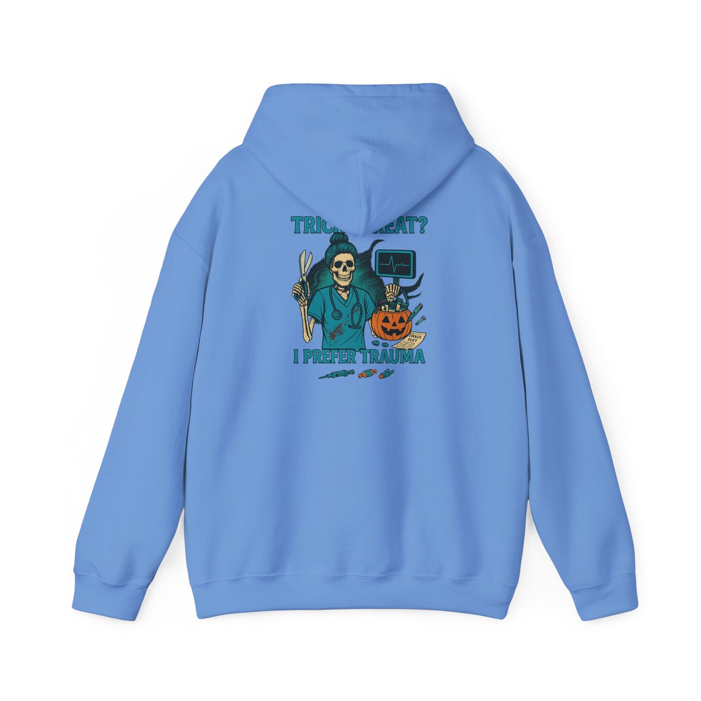 Halloween Humor Hoodie, Unisex Sweatshirt for Spooky Season, Trick or Treat Sweatshirt, Creepy Cute Sweatshirt, Gift for Horror Fans