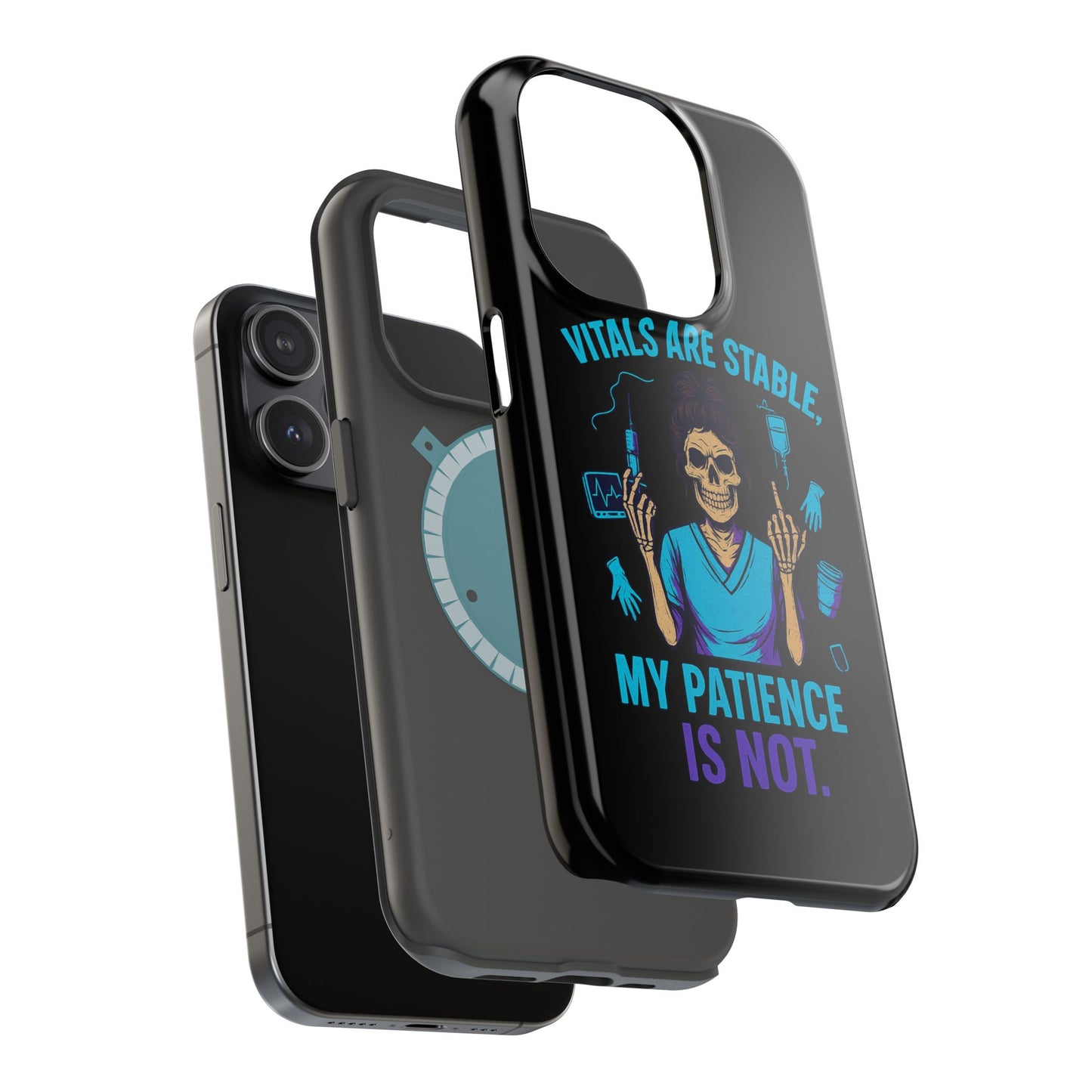 Magnetic Phone Case - Vitals Are Stable, My Patience is Not, Funny Phone Cover for Nurses, Medical Staff Gift, Healthcare Humor, [...]