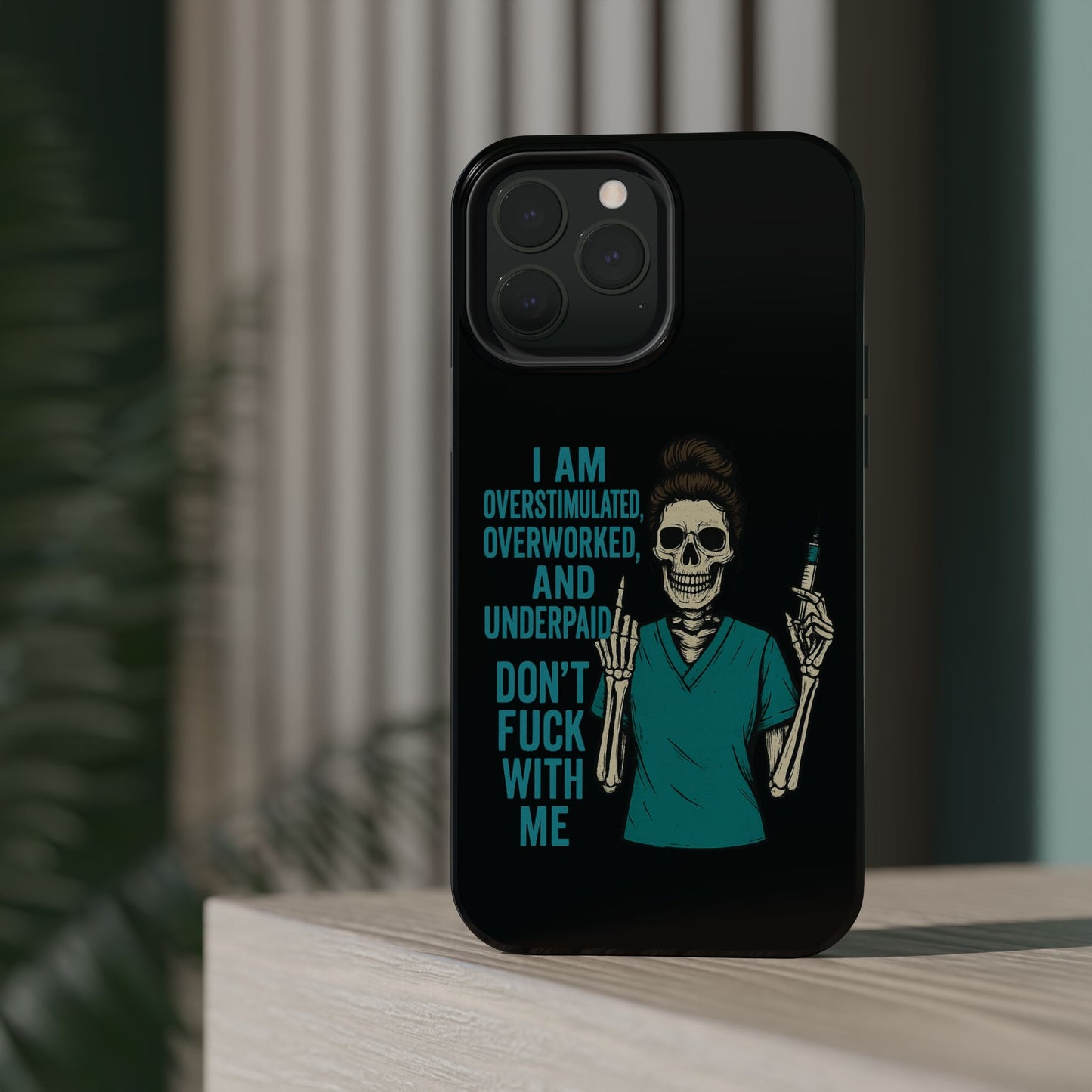 Magnetic Phone Cases, Overworked Healthcare Worker, Nurse Gift, Halloween, Funny Quote, Tough Cases
