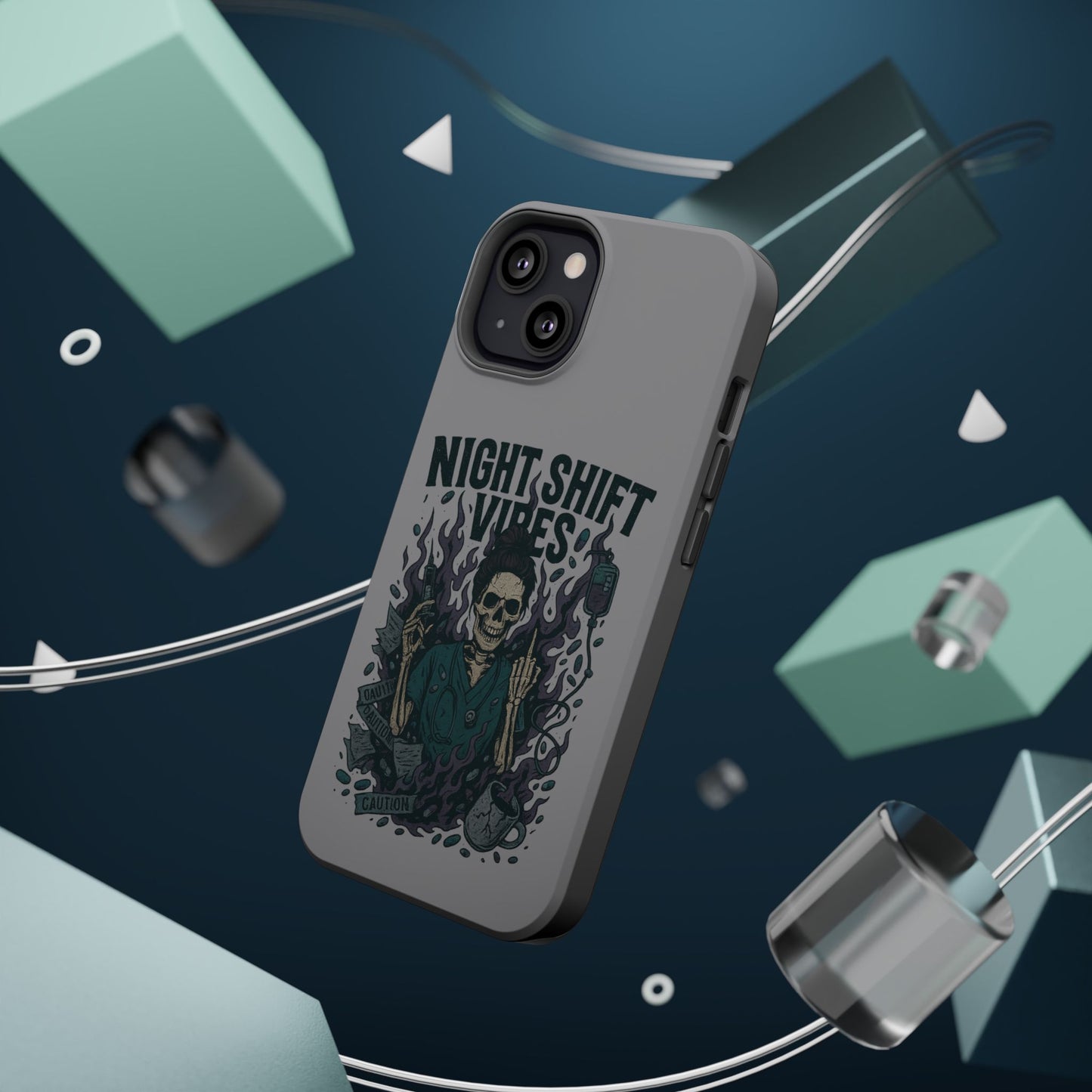 “Night Shift Vibes” – Bright & Chaotic Nurse Phone Case