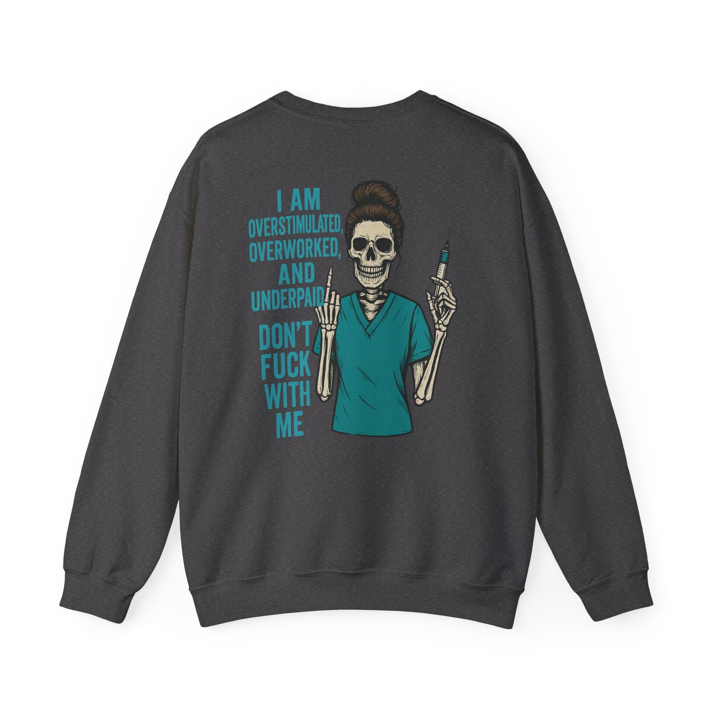 Unisex Heavy Blend™ Crewneck Sweatshirt - Perfect for Nurses, Halloween, Self-Care Days, Funny Gift, Overstimulated Humor