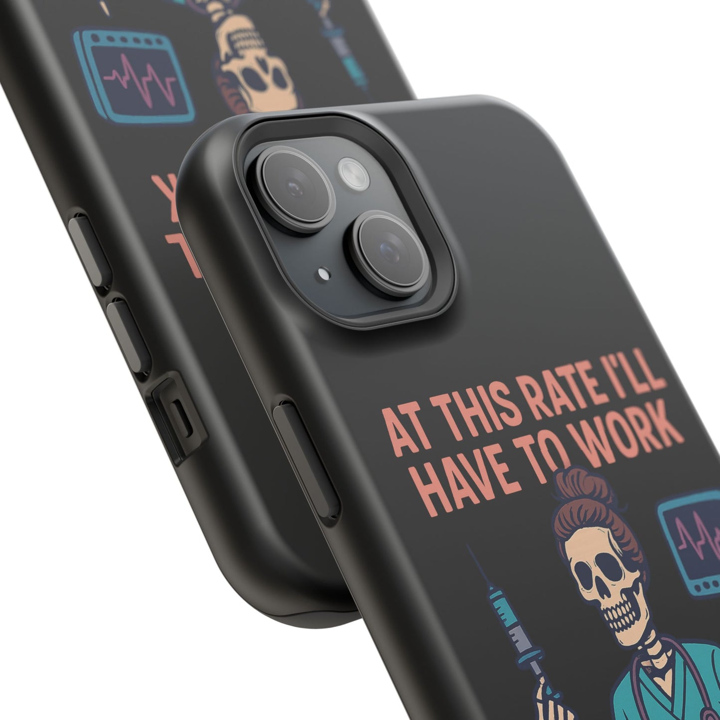 Magnetic Tough Phone Case, 3 Days Postmortem Skull Design, Cute Nurse Gift, Halloween Decor, Unique Phone Accessory