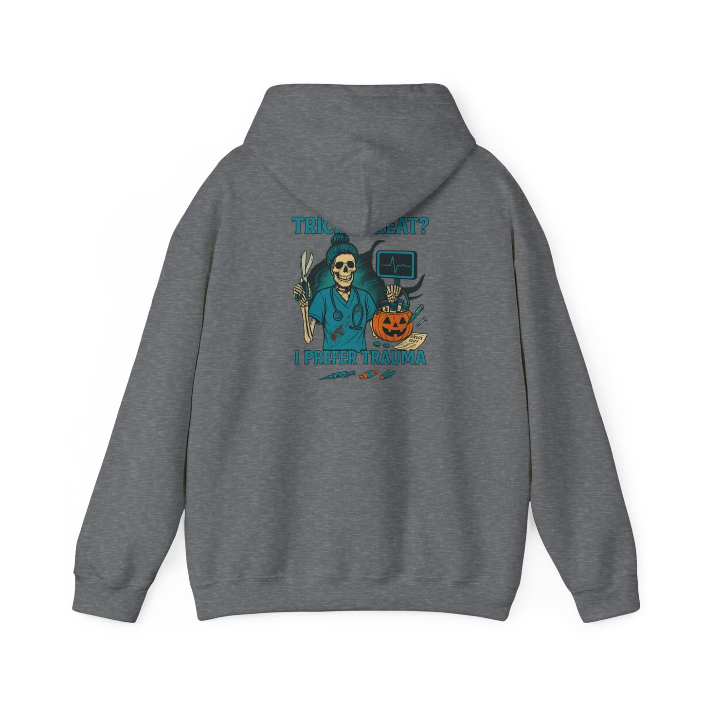 Halloween Humor Hoodie, Unisex Sweatshirt for Spooky Season, Trick or Treat Sweatshirt, Creepy Cute Sweatshirt, Gift for Horror Fans