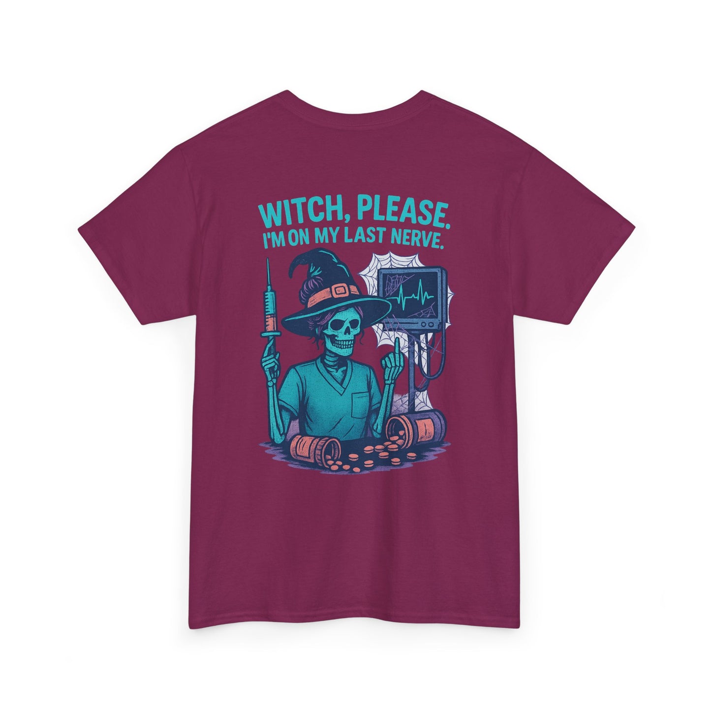 Witch Please Halloween Tee, Unisex Heavy Cotton Tee, Funny Halloween Shirt, Spooky Vibes Shirt, Gift for Witches, Halloween Celebration Gift