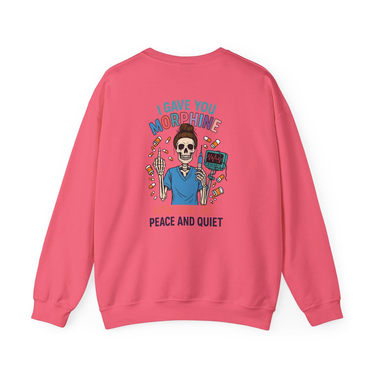 Peace and Quiet Skeleton Sweatshirt, Unisex Crewneck, Funny Halloween Gift, Cozy Sweatshirt, Unique Gift for Her, Graphic Pullover