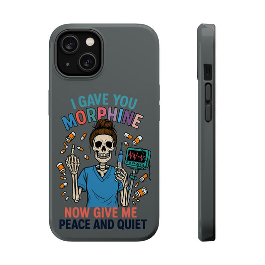 Gothic Phone Case, Unique Skeleton Design, Funny Gift for Nurses, Halloween Accessory, Hospital Humor