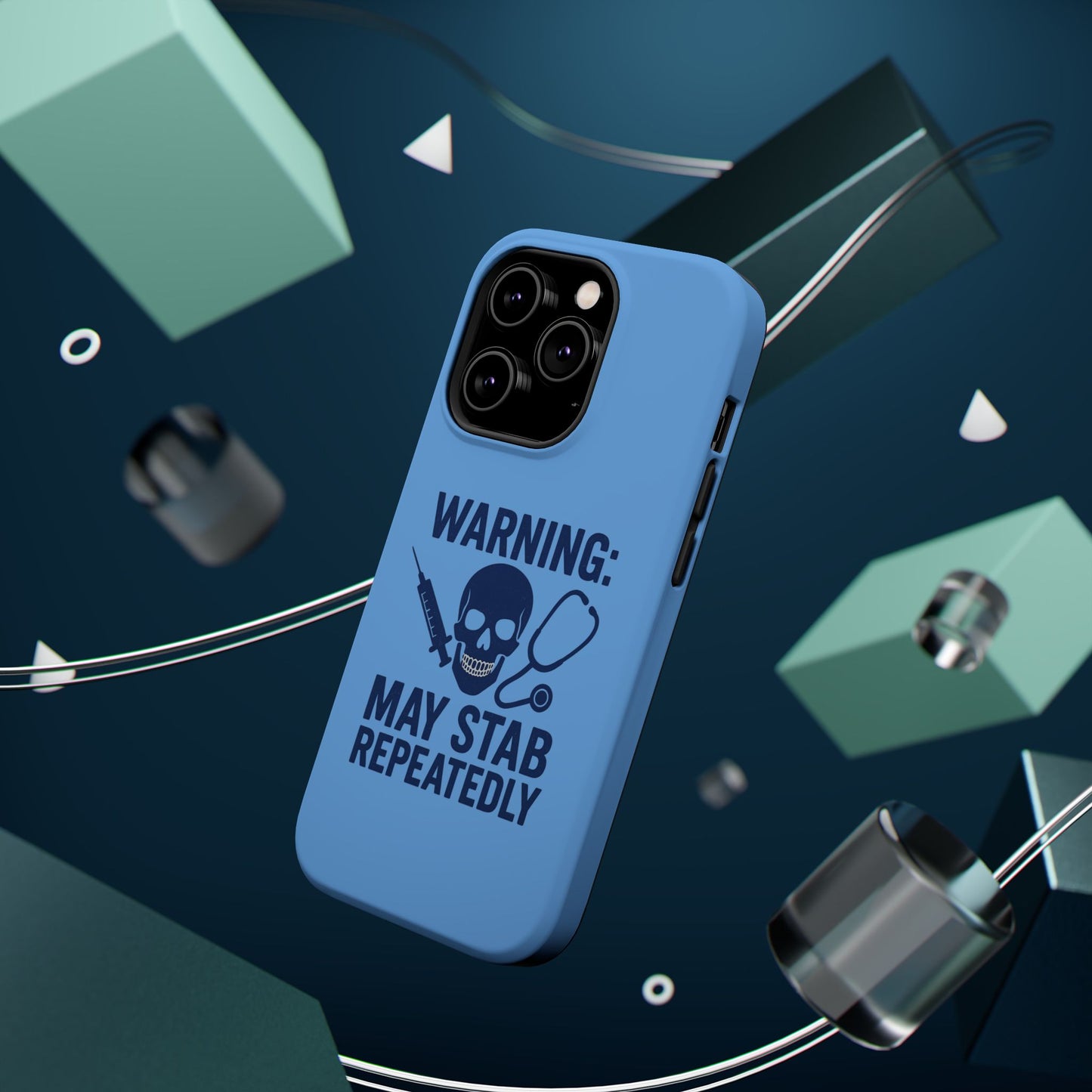 Warning May Stab Repeatedly Phone Case | Quirky Medical Humor, Gift for Healthcare Workers, Fun Phone Accessories, Doctors' Gift, Nurse Gift