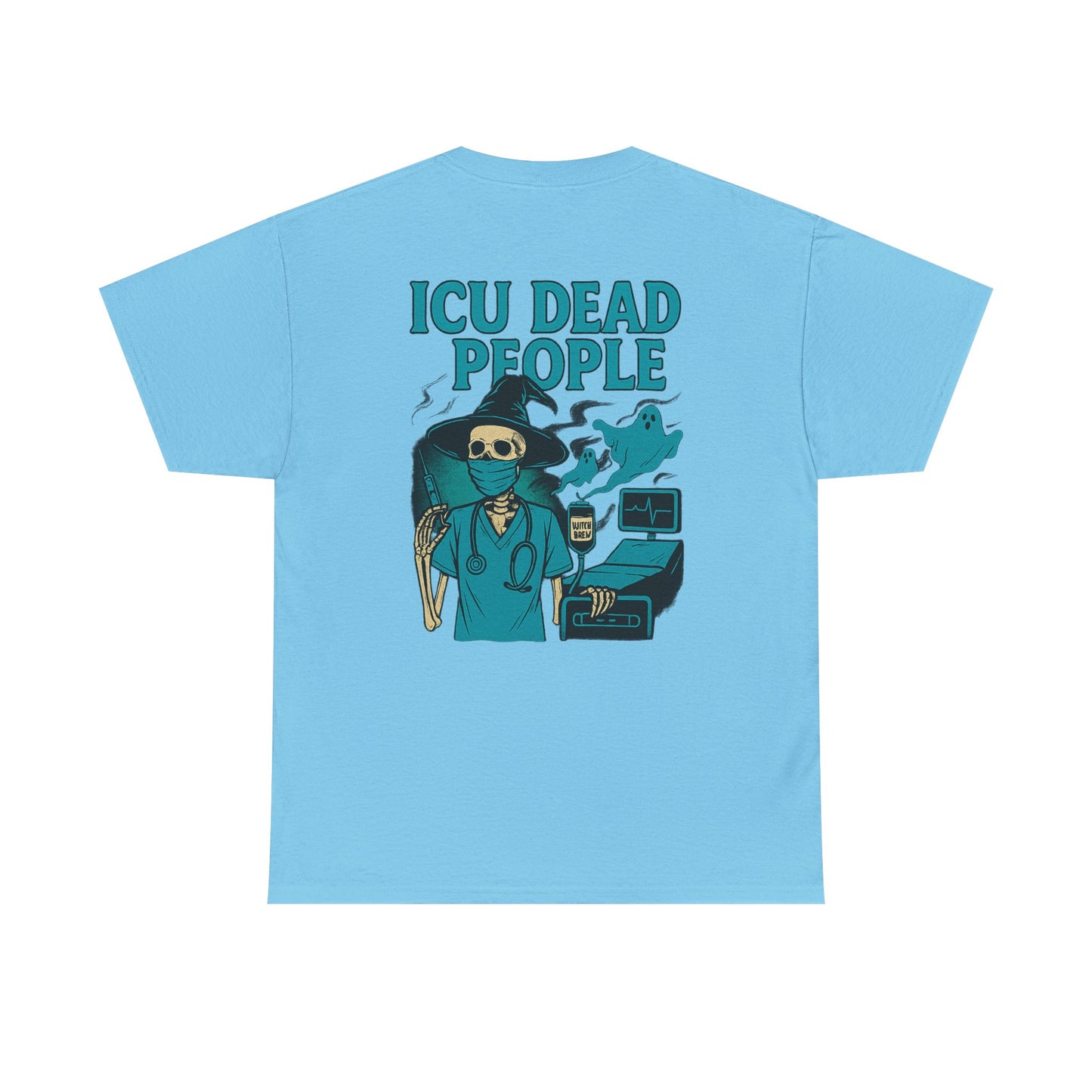 Humorous ICU Nurse Tee, Funny Medical Shirt, Unisex Heavy Cotton T-Shirt, Gift for Healthcare Workers, Halloween Medical Humor Tee
