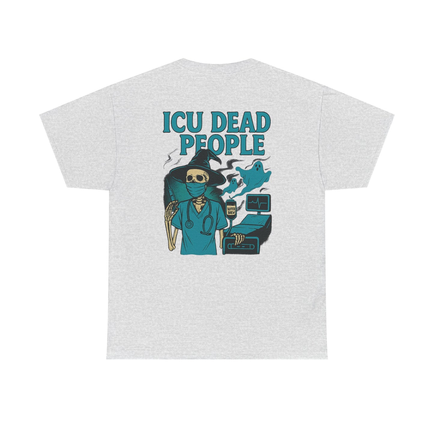 Humorous ICU Nurse Tee, Funny Medical Shirt, Unisex Heavy Cotton T-Shirt, Gift for Healthcare Workers, Halloween Medical Humor Tee