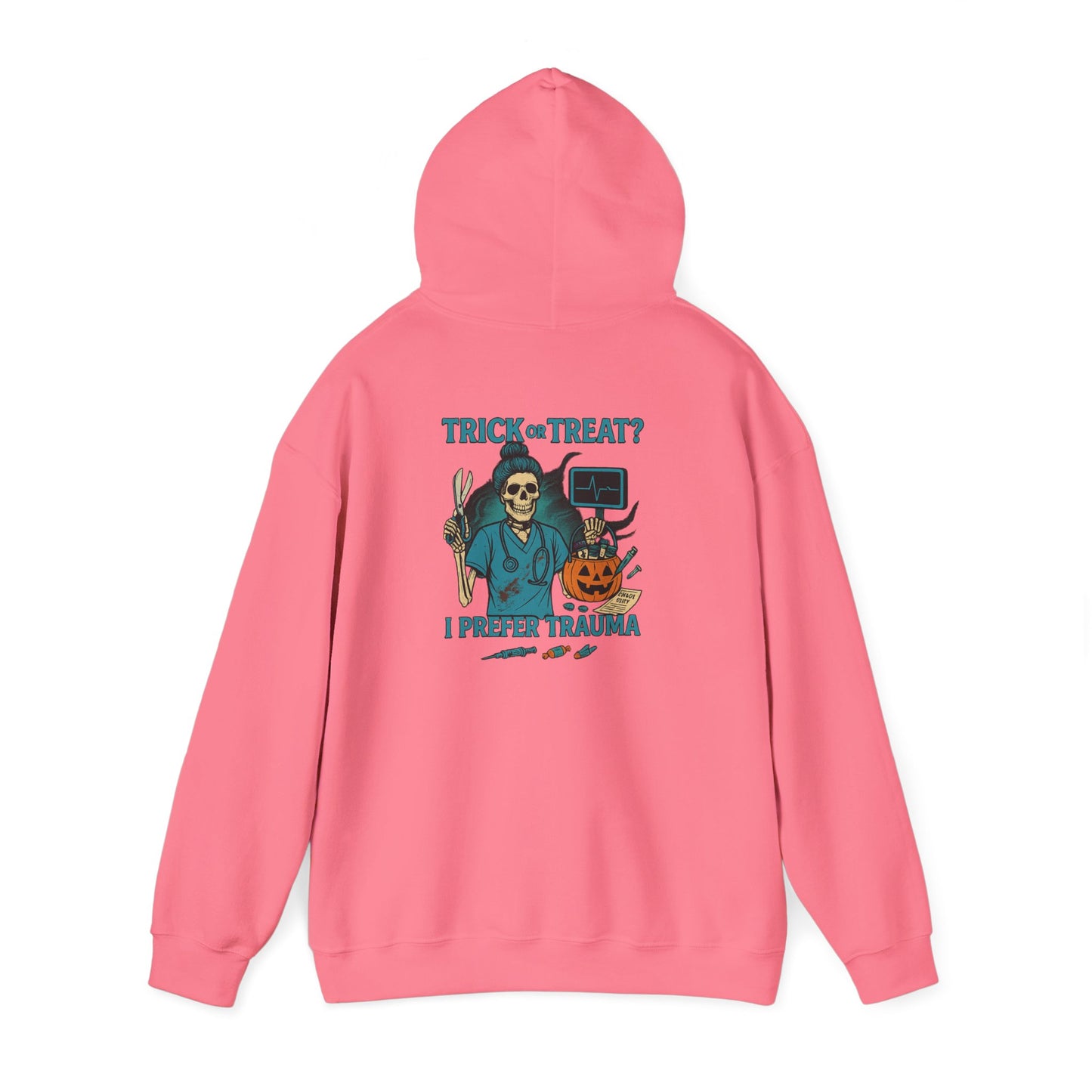 Halloween Humor Hoodie, Unisex Sweatshirt for Spooky Season, Trick or Treat Sweatshirt, Creepy Cute Sweatshirt, Gift for Horror Fans