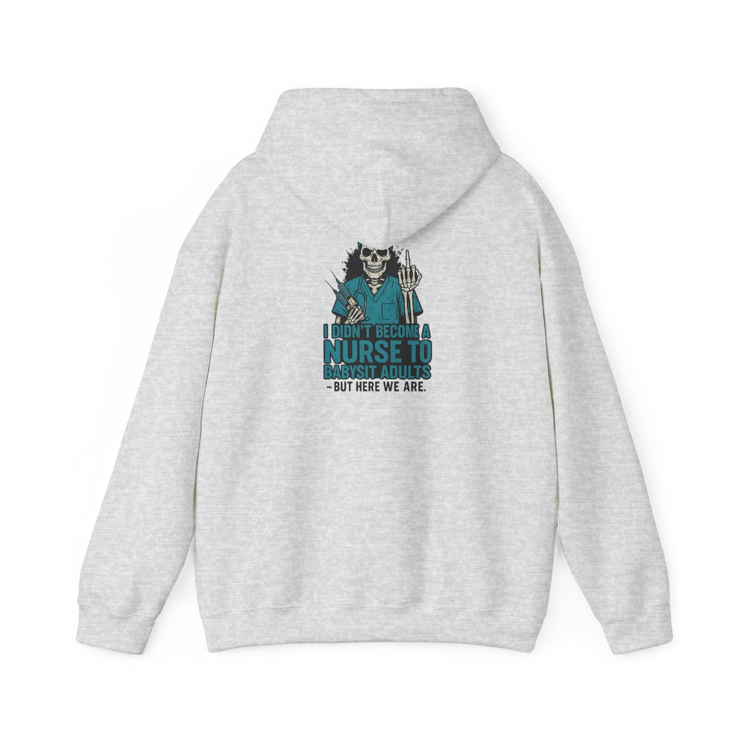 Funny Nurse Hoodie with Skeleton Design, Gift for Nursing Students, Halloween Apparel, Cozy Sweatshirt for Healthcare Workers