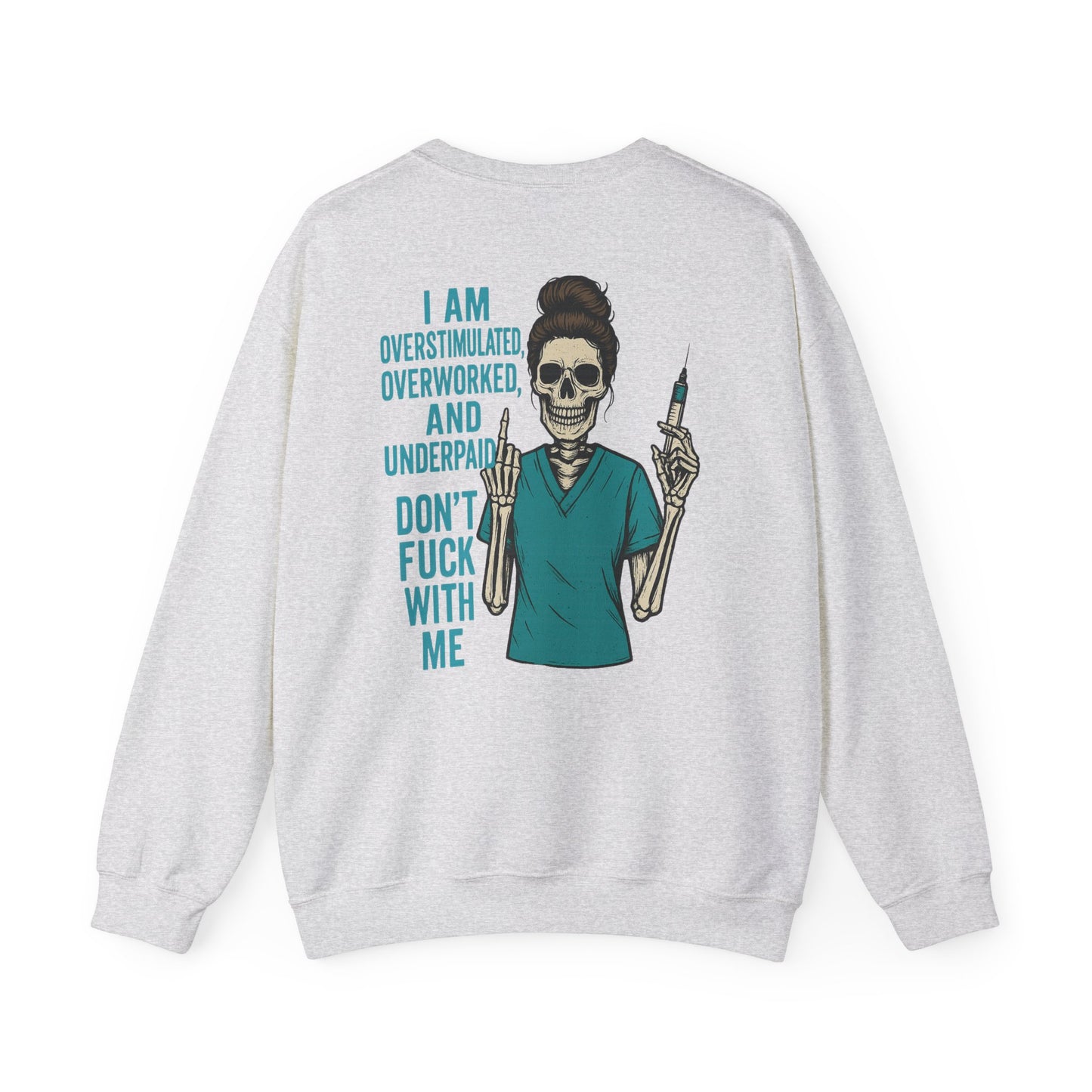 Unisex Heavy Blend™ Crewneck Sweatshirt - Perfect for Nurses, Halloween, Self-Care Days, Funny Gift, Overstimulated Humor