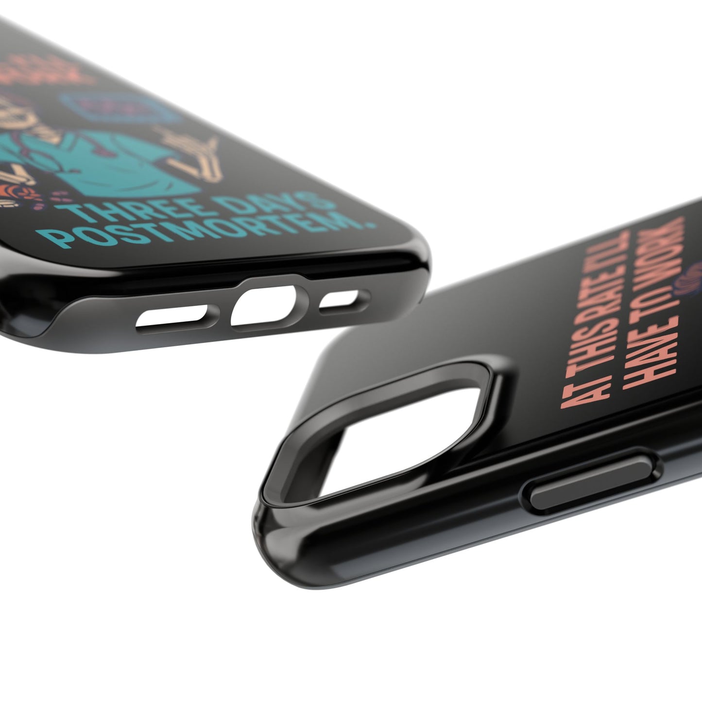 Magnetic Tough Phone Case, 3 Days Postmortem Skull Design, Cute Nurse Gift, Halloween Decor, Unique Phone Accessory