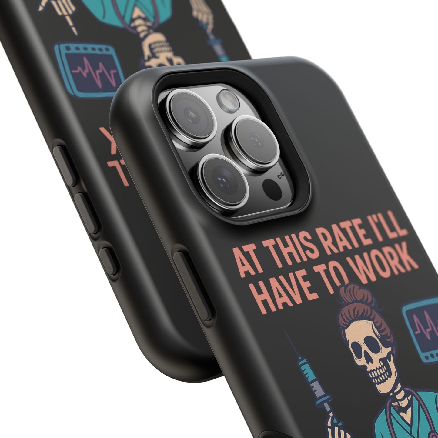Magnetic Tough Phone Case, 3 Days Postmortem Skull Design, Cute Nurse Gift, Halloween Decor, Unique Phone Accessory