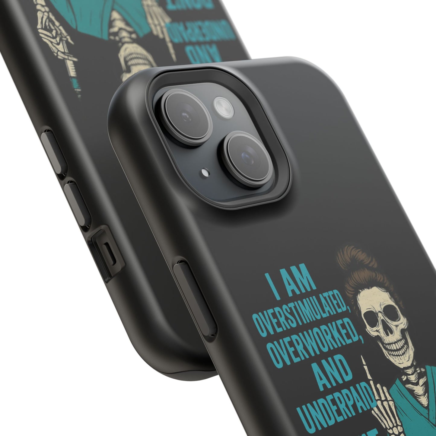 Magnetic Phone Cases, Overworked Healthcare Worker, Nurse Gift, Halloween, Funny Quote, Tough Cases