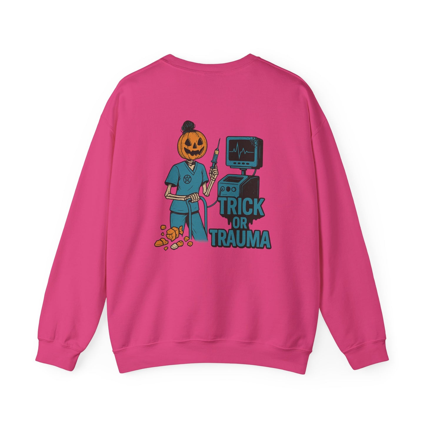 Trick or Trauma Crewneck Sweatshirt - Unisex Halloween Apparel, Spooky Sweatshirt, Halloween Party Wear, Gifts for Scary Movie Lovers, [...]