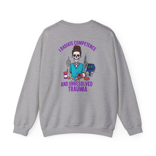 Skeleton Graphic Sweatshirt, Gift for Mental Health Awareness, Unisex Crewneck, Cozy Casual Wear, Halloween Apparel, Unique Lifestyle