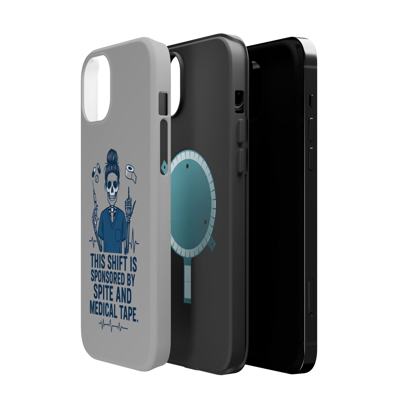 “This Shift Sponsored by Spite and Medical Tape” – Sarcastic Nurse Phone Case