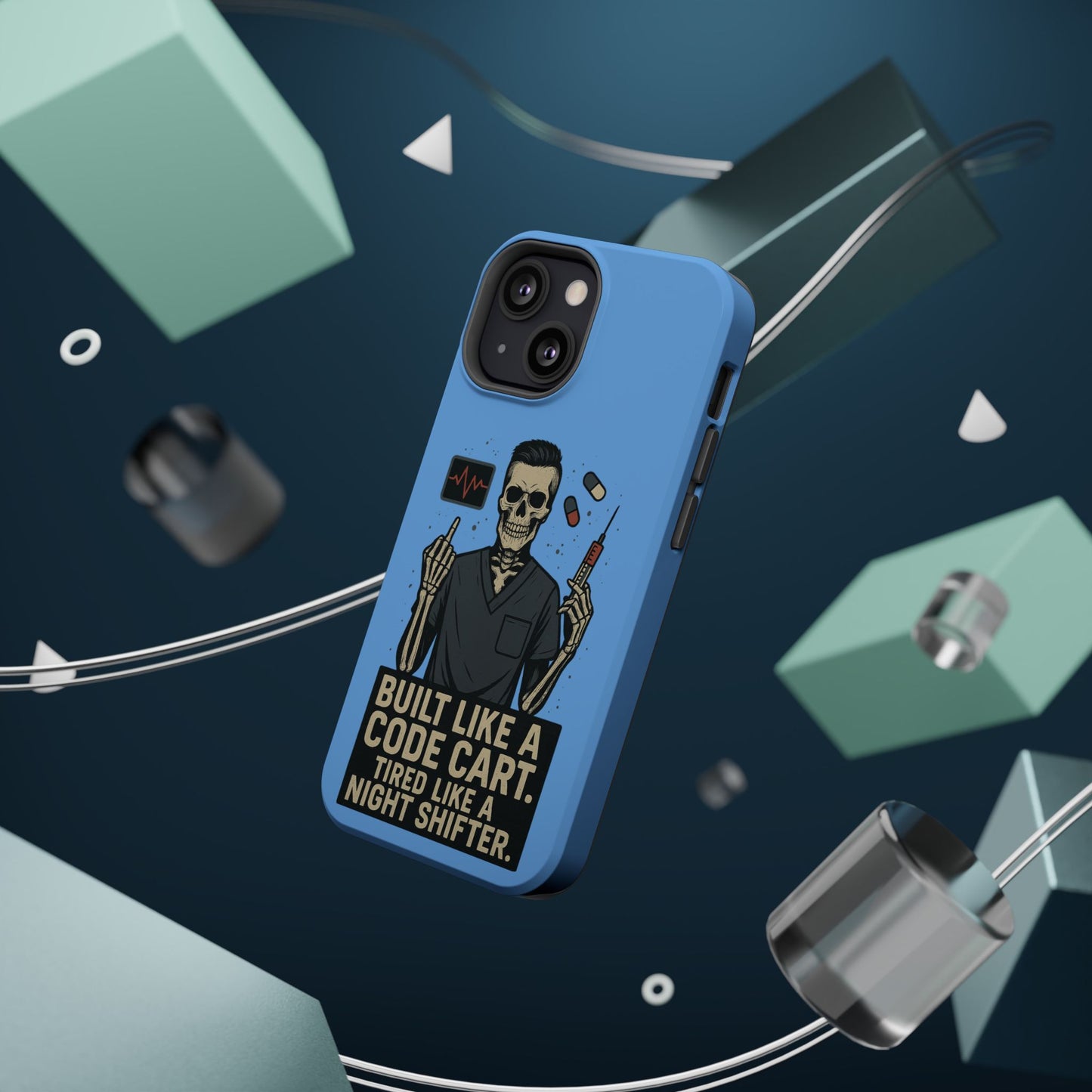 “Built Like a Code Cart. Tired Like a Night Shifter.” – Men’s Nurse Phone Case
