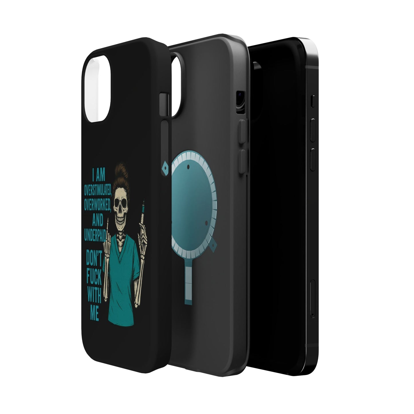 Magnetic Phone Cases, Overworked Healthcare Worker, Nurse Gift, Halloween, Funny Quote, Tough Cases