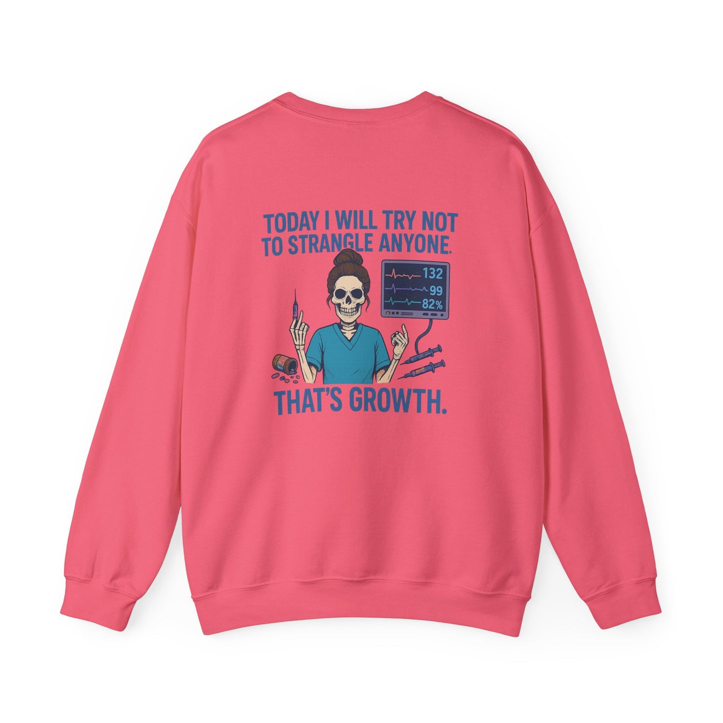 Skull Growth Humor Sweatshirt | Unisex Crewneck | Funny Gift for Nurses, Medical Professionals, Birthdays, Halloween, or Self-Care