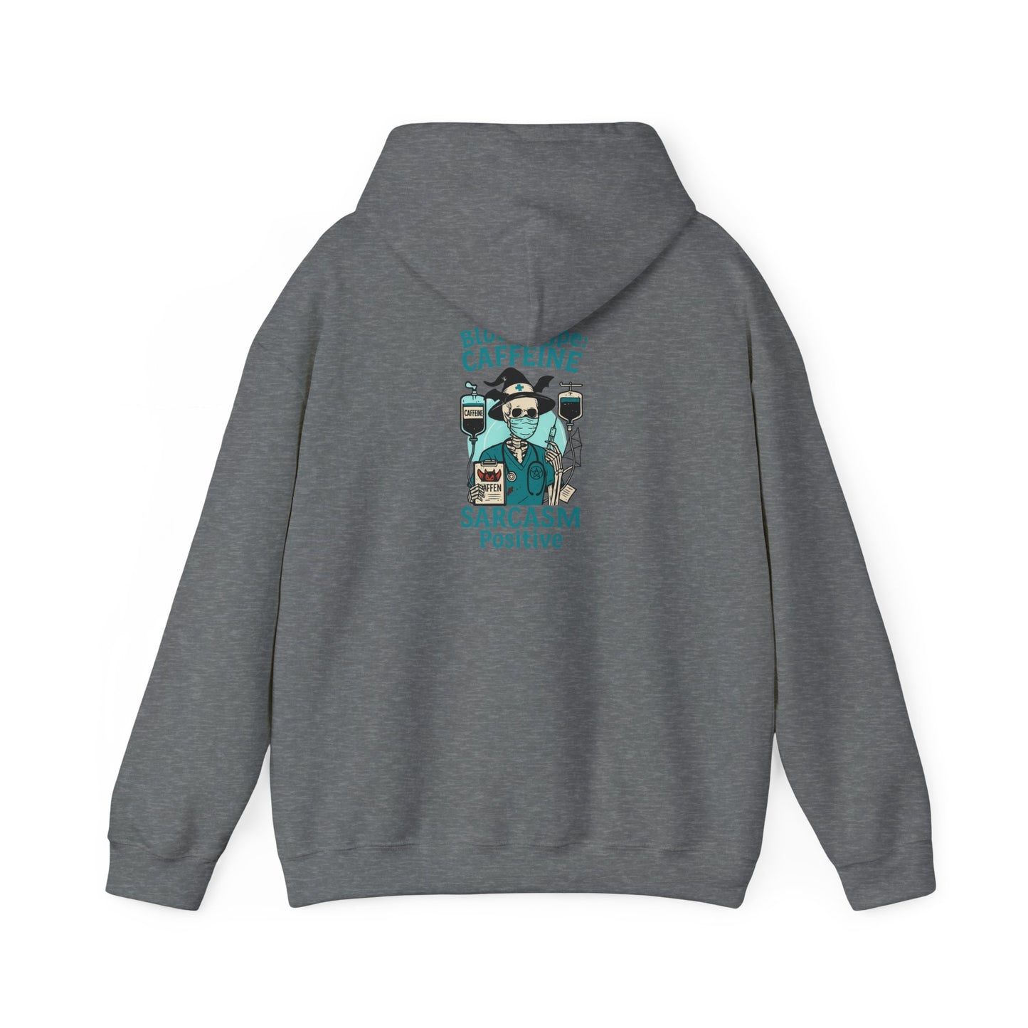 Caffeine & Sarcasm Hoodie, Cozy Pullover, Gift for Coffee Lovers, Funny Sweatshirt, Casual Wear, Unisex Apparel