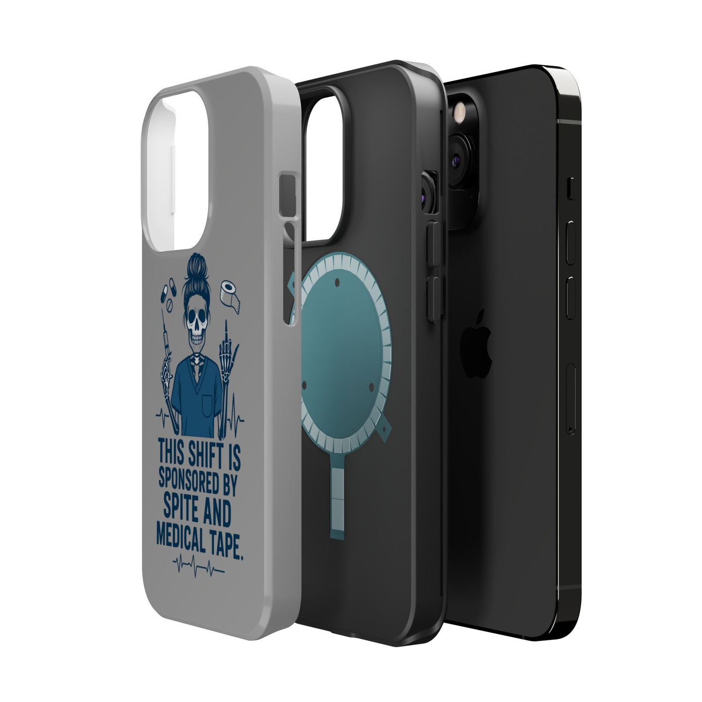 “This Shift Sponsored by Spite and Medical Tape” – Sarcastic Nurse Phone Case