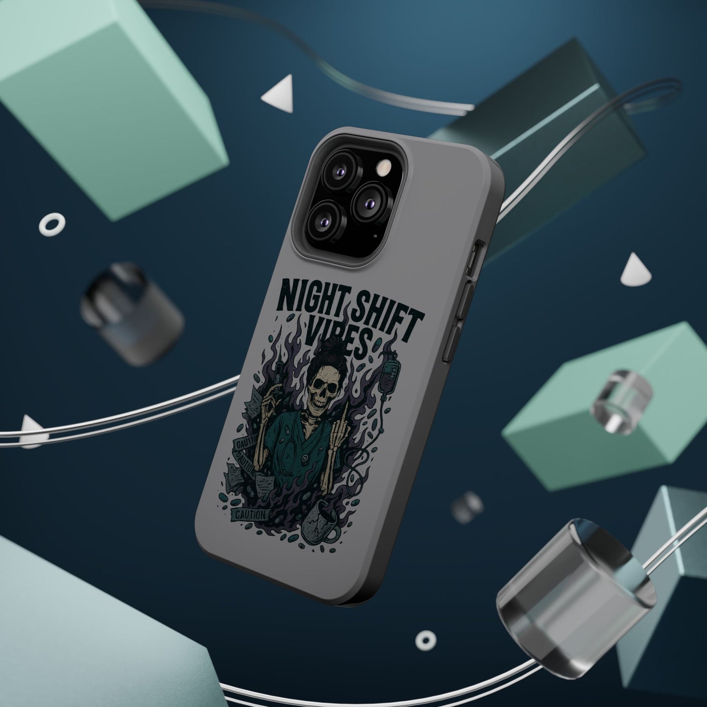 “Night Shift Vibes” – Bright & Chaotic Nurse Phone Case