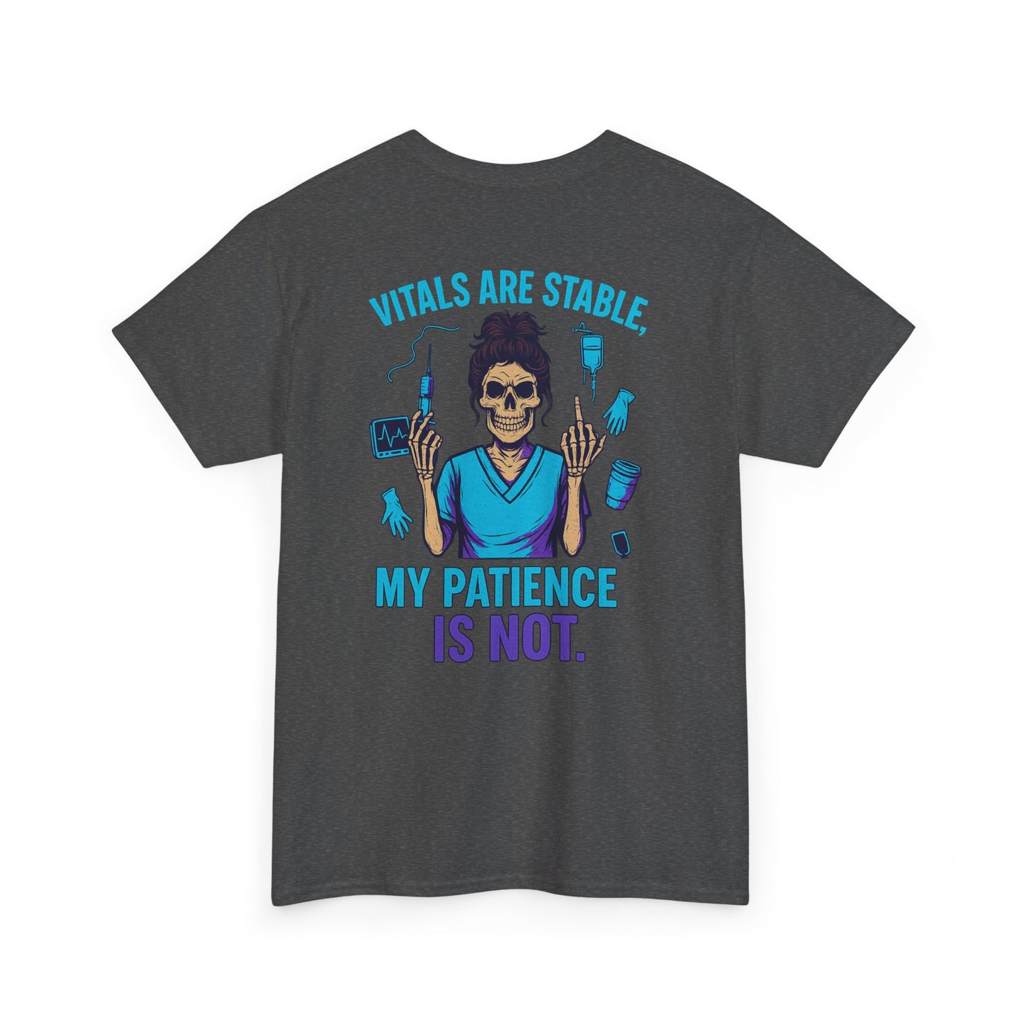 Skull Patient T-Shirt - Funny Medical Humor Tee, Unisex Cotton Shirt, Gift for Healthcare Workers, Halloween Apparel, Casual Wear