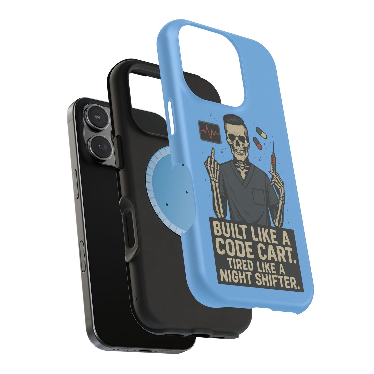 “Built Like a Code Cart. Tired Like a Night Shifter.” – Men’s Nurse Phone Case