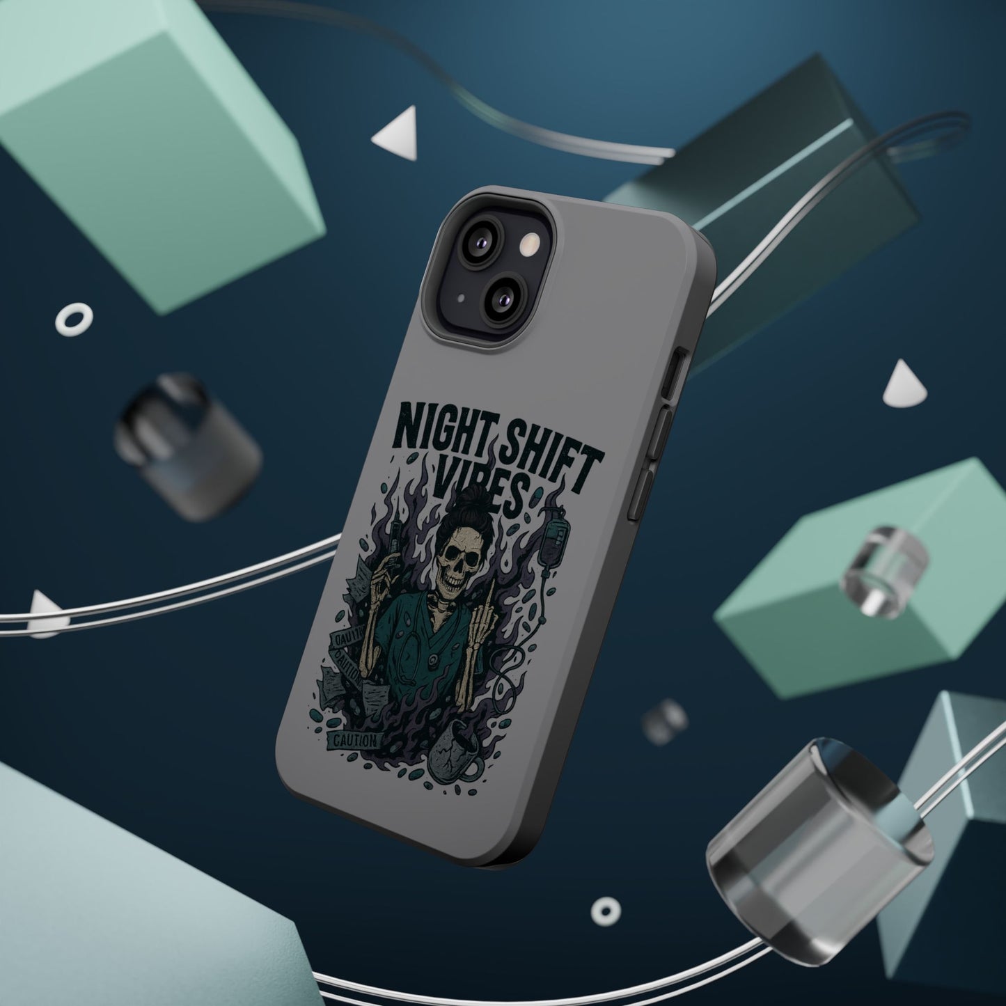 “Night Shift Vibes” – Bright & Chaotic Nurse Phone Case