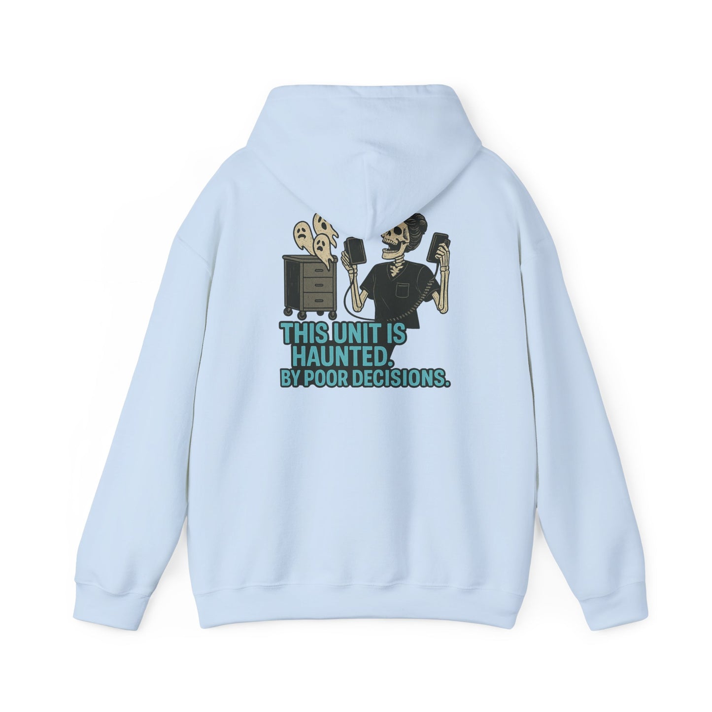 Halloween Haunted Sweatshirt, Unisex Hooded Sweatshirt, Spooky Gifts, Funny Halloween Apparel, Gifts for Him, Her, and Them