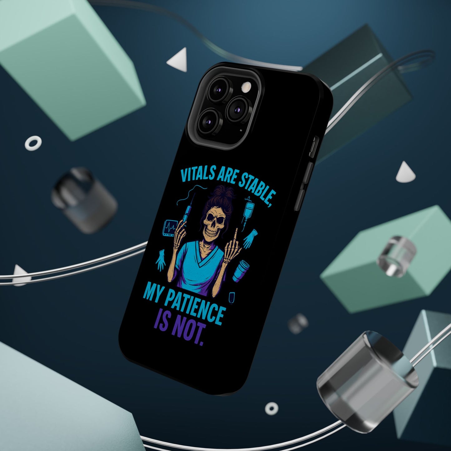 Magnetic Phone Case - Vitals Are Stable, My Patience is Not, Funny Phone Cover for Nurses, Medical Staff Gift, Healthcare Humor, [...]