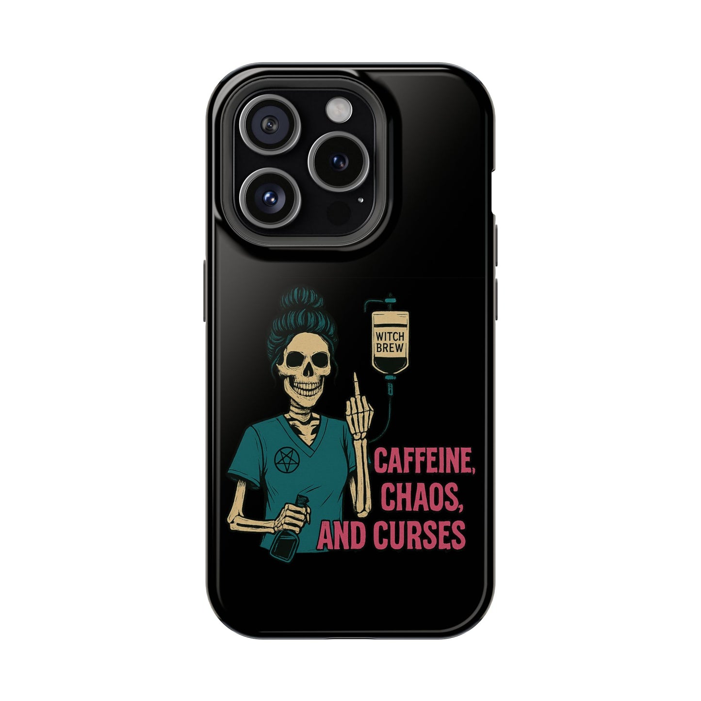 Caffeine Chaos Magnetic Phone Case, Halloween Gift, Witchy Accessories, Phone Cover, Spooky Style