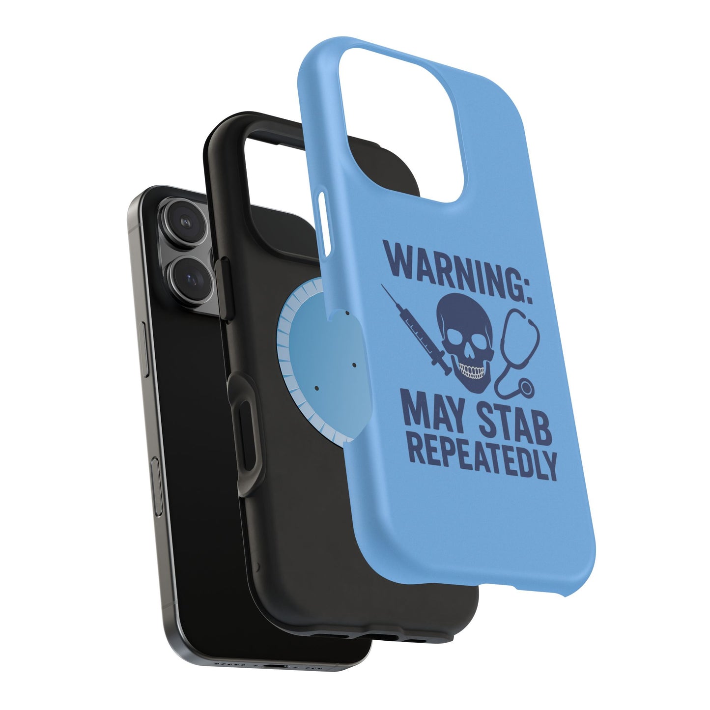 Warning May Stab Repeatedly Phone Case | Quirky Medical Humor, Gift for Healthcare Workers, Fun Phone Accessories, Doctors' Gift, Nurse Gift