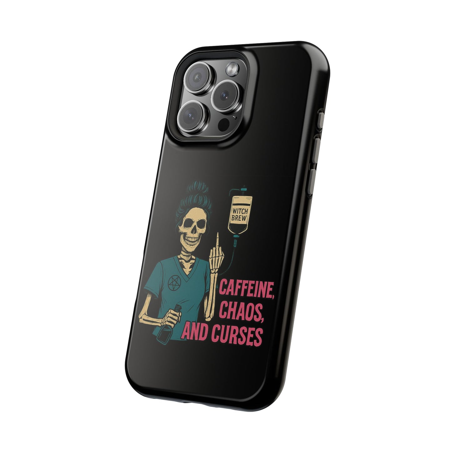 Caffeine Chaos Magnetic Phone Case, Halloween Gift, Witchy Accessories, Phone Cover, Spooky Style