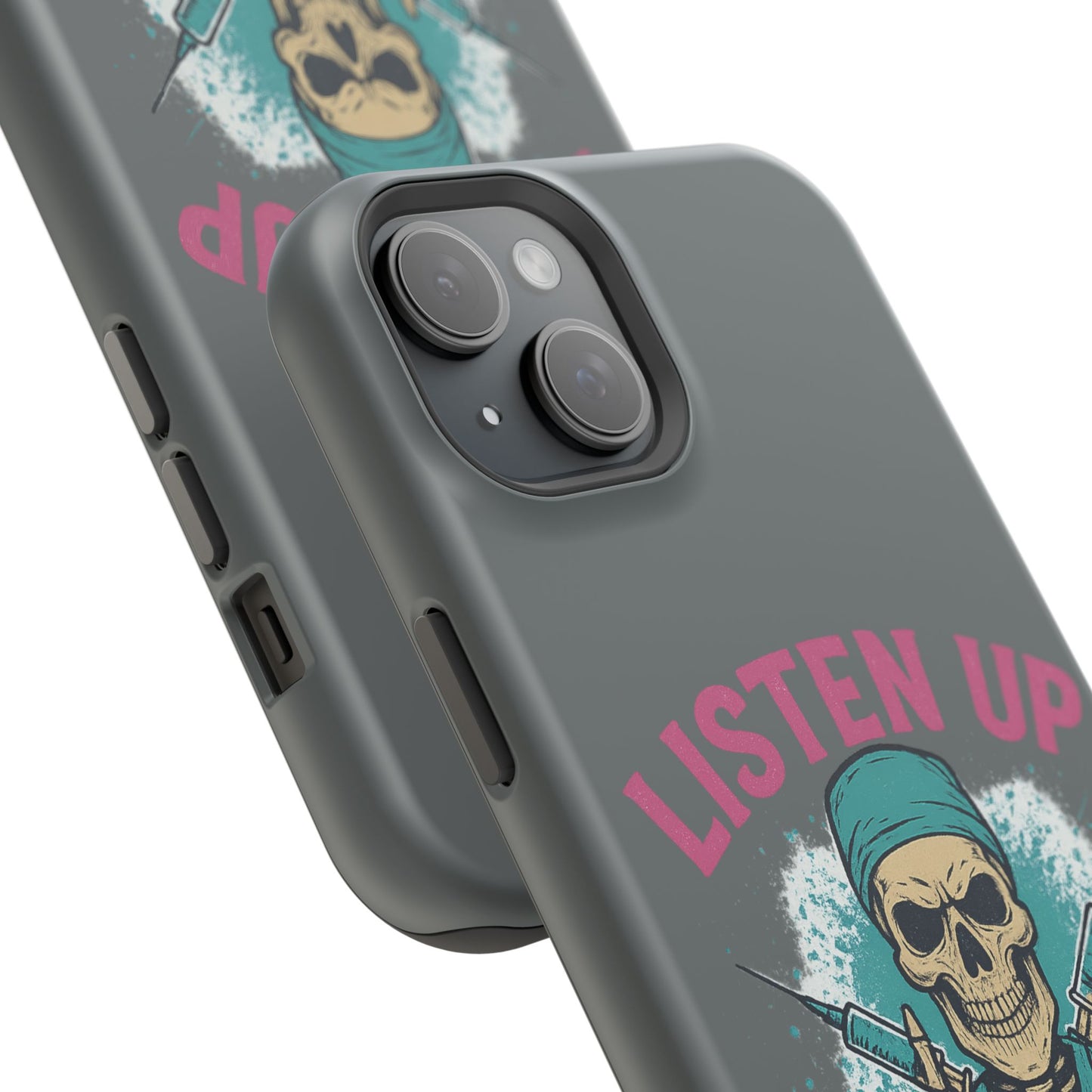 Edgy Nurse Phone Case, Gift for Healthcare Workers, Skull Design Case, Halloween Accessories, Trendy Tough Cases