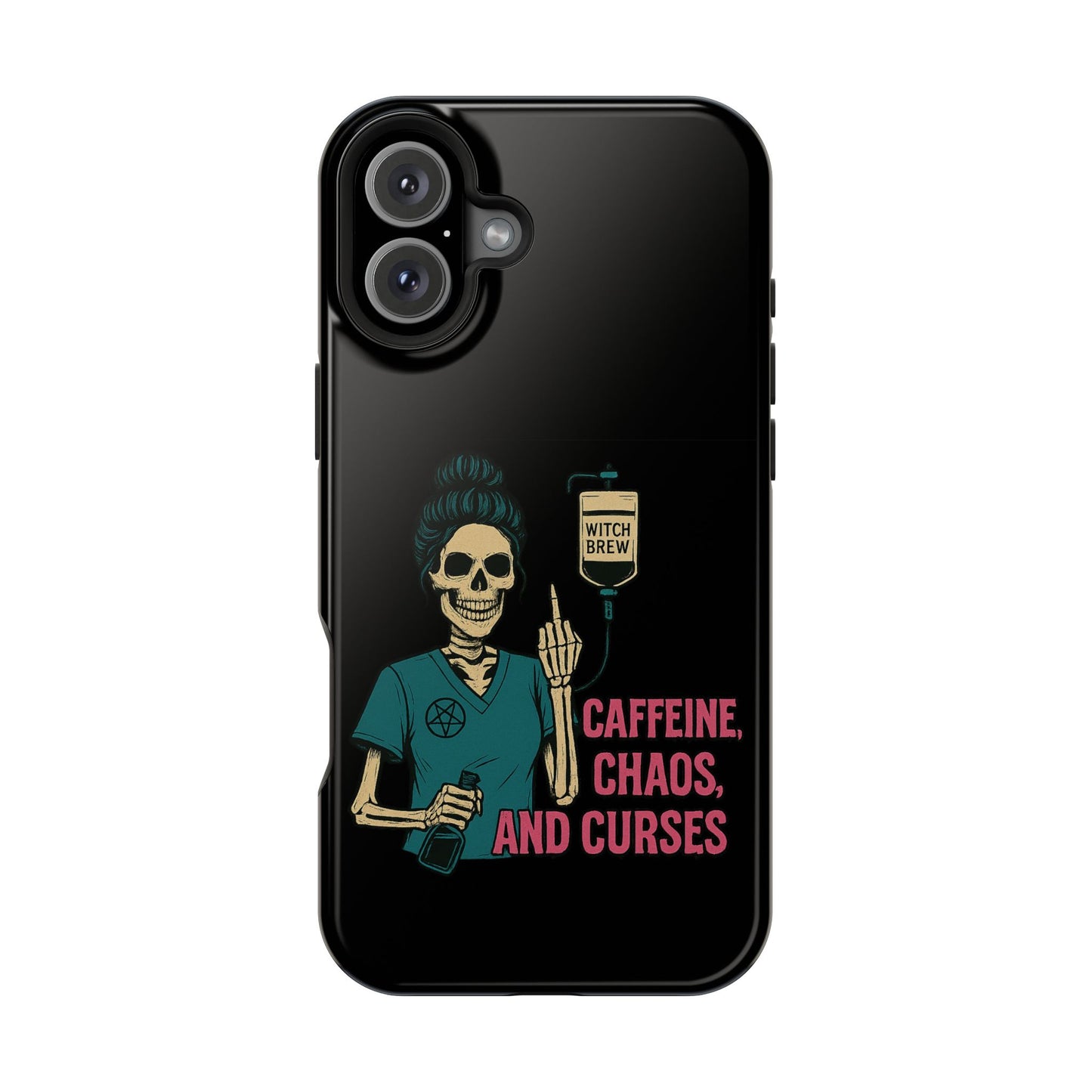 Caffeine Chaos Magnetic Phone Case, Halloween Gift, Witchy Accessories, Phone Cover, Spooky Style