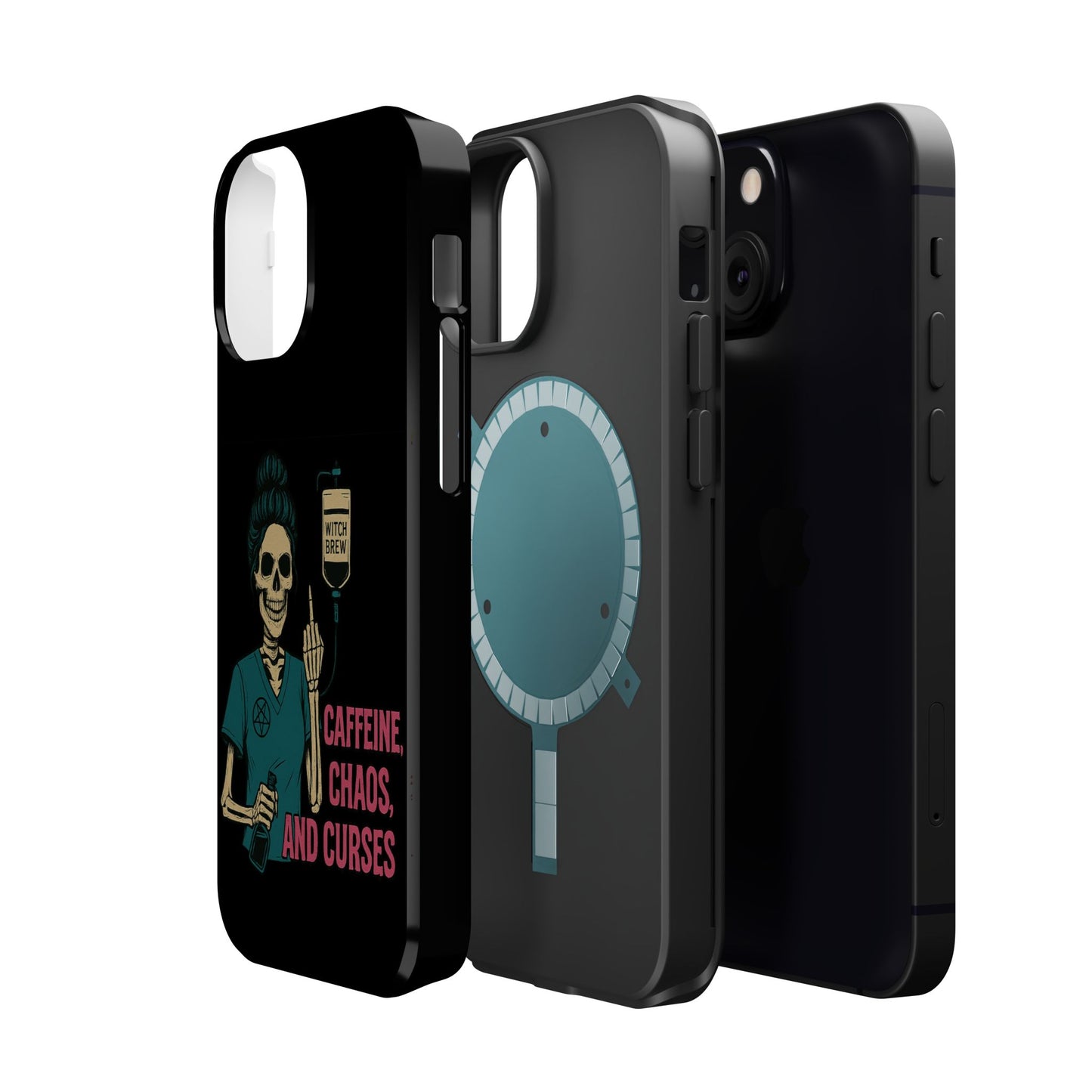Caffeine Chaos Magnetic Phone Case, Halloween Gift, Witchy Accessories, Phone Cover, Spooky Style