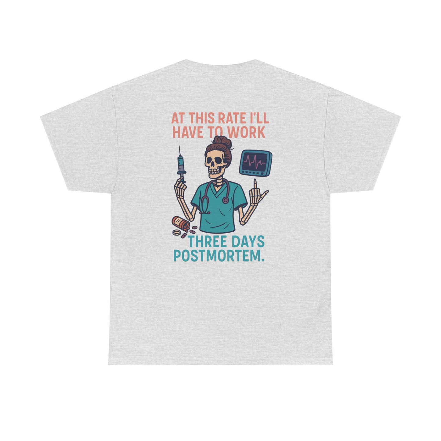 Lighthearted Skeleton Graphic Tee, Quirky Humor Shirt, Perfect Gift for Medical Professionals, Funny Halloween Apparel, Casual Everyday Wear