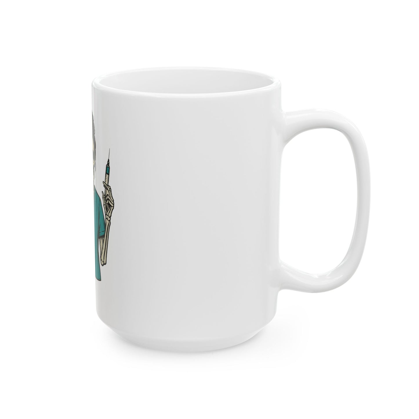 Overworked Skeleton Nurse Mug - Unique Gift for Medical Professionals, Halloween Cup, Funny Coffee Mug, Healthcare Humor, Nursing Gifts