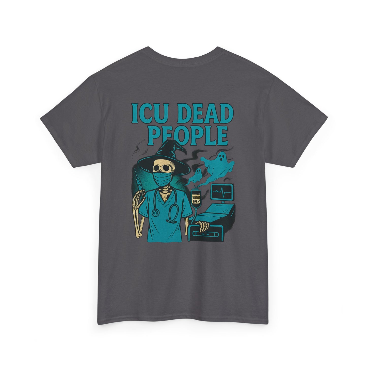 Humorous ICU Nurse Tee, Funny Medical Shirt, Unisex Heavy Cotton T-Shirt, Gift for Healthcare Workers, Halloween Medical Humor Tee