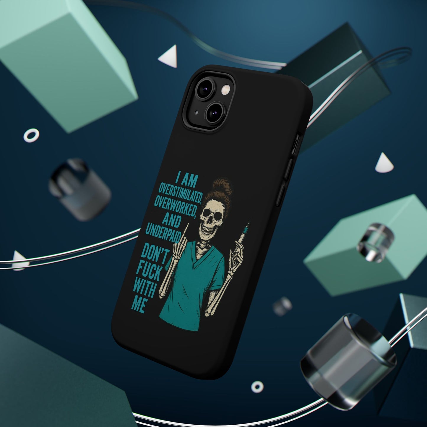 Magnetic Phone Cases, Overworked Healthcare Worker, Nurse Gift, Halloween, Funny Quote, Tough Cases