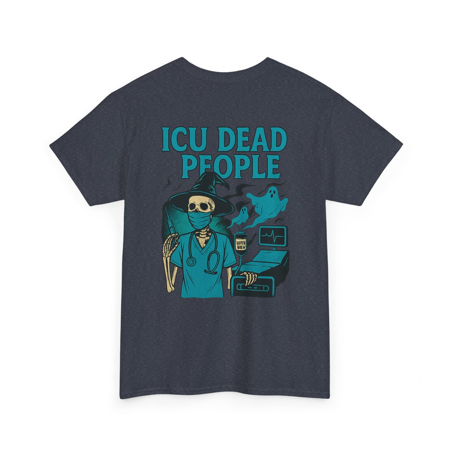 Humorous ICU Nurse Tee, Funny Medical Shirt, Unisex Heavy Cotton T-Shirt, Gift for Healthcare Workers, Halloween Medical Humor Tee