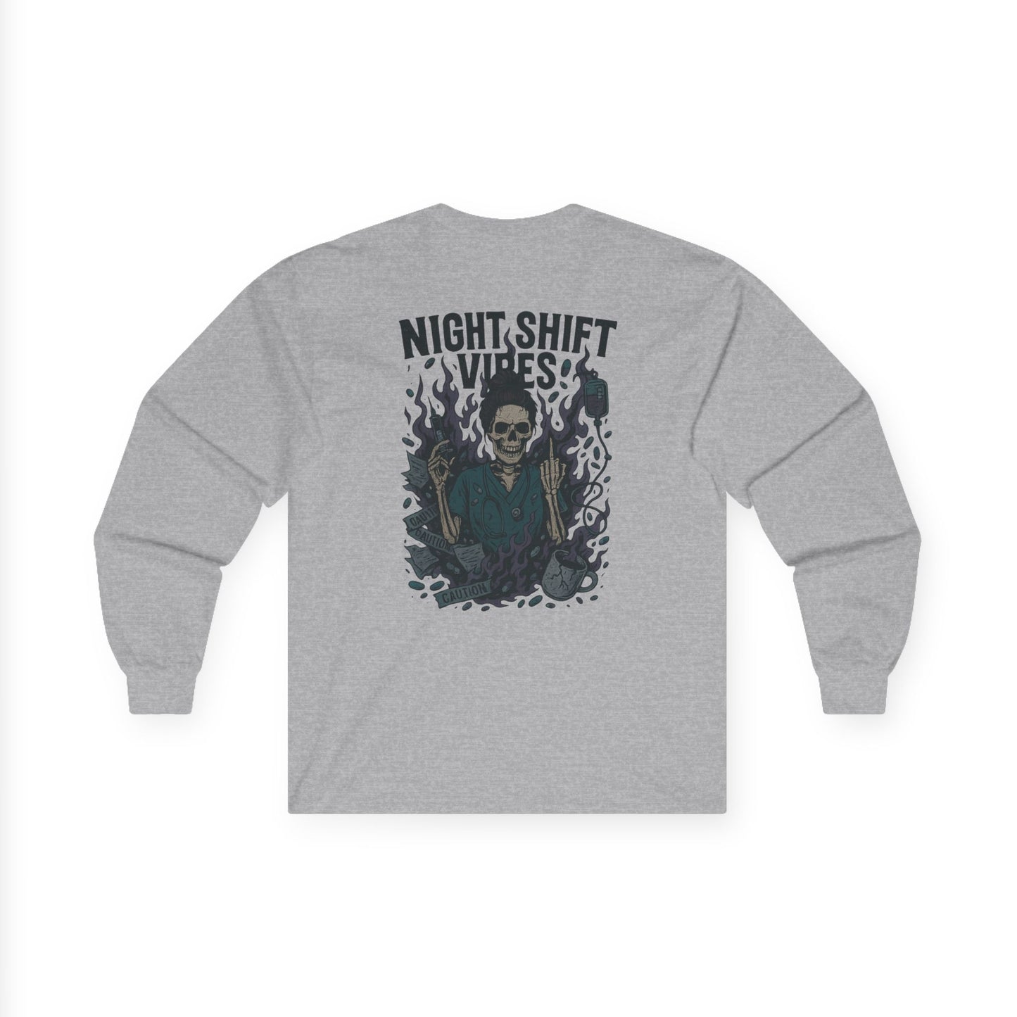 “Night Shift Vibes” – Unisex Nurse Long Sleeve