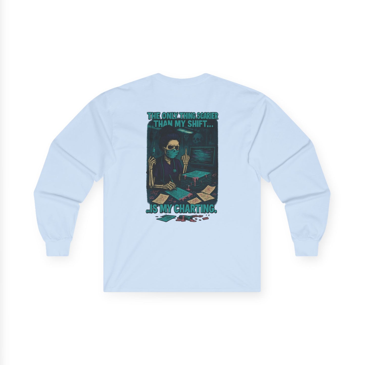 Unisex Long Sleeve Tee with Fun Quote, Casual Shirt, Gift for Friends, Unique Graphic Tee, Everyday Wear, Halloween, Fun at Work