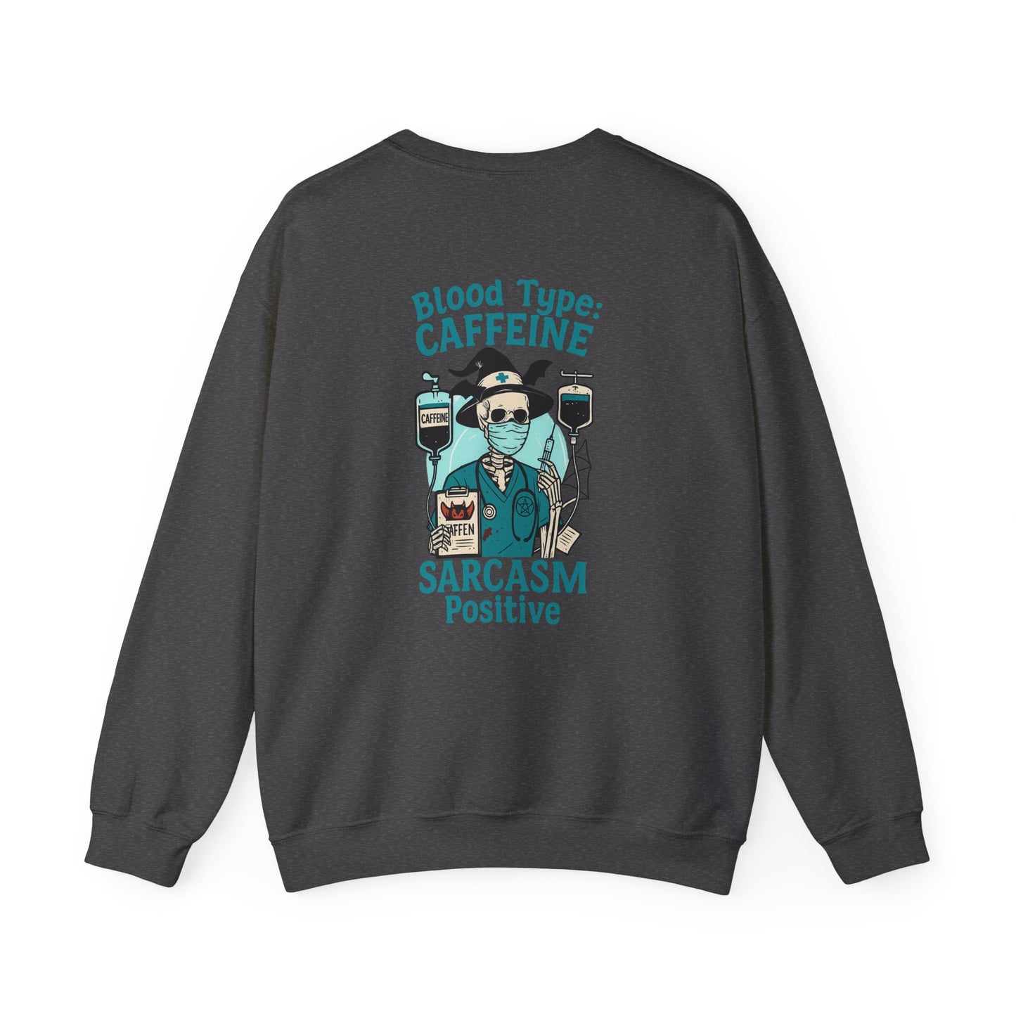 Caffeine Sarcasm Sweatshirt - Unisex Crewneck, Funny Gift for Coffee Lovers, Casual Wear, Humor Apparel, Perfect for Birthdays, Holidays