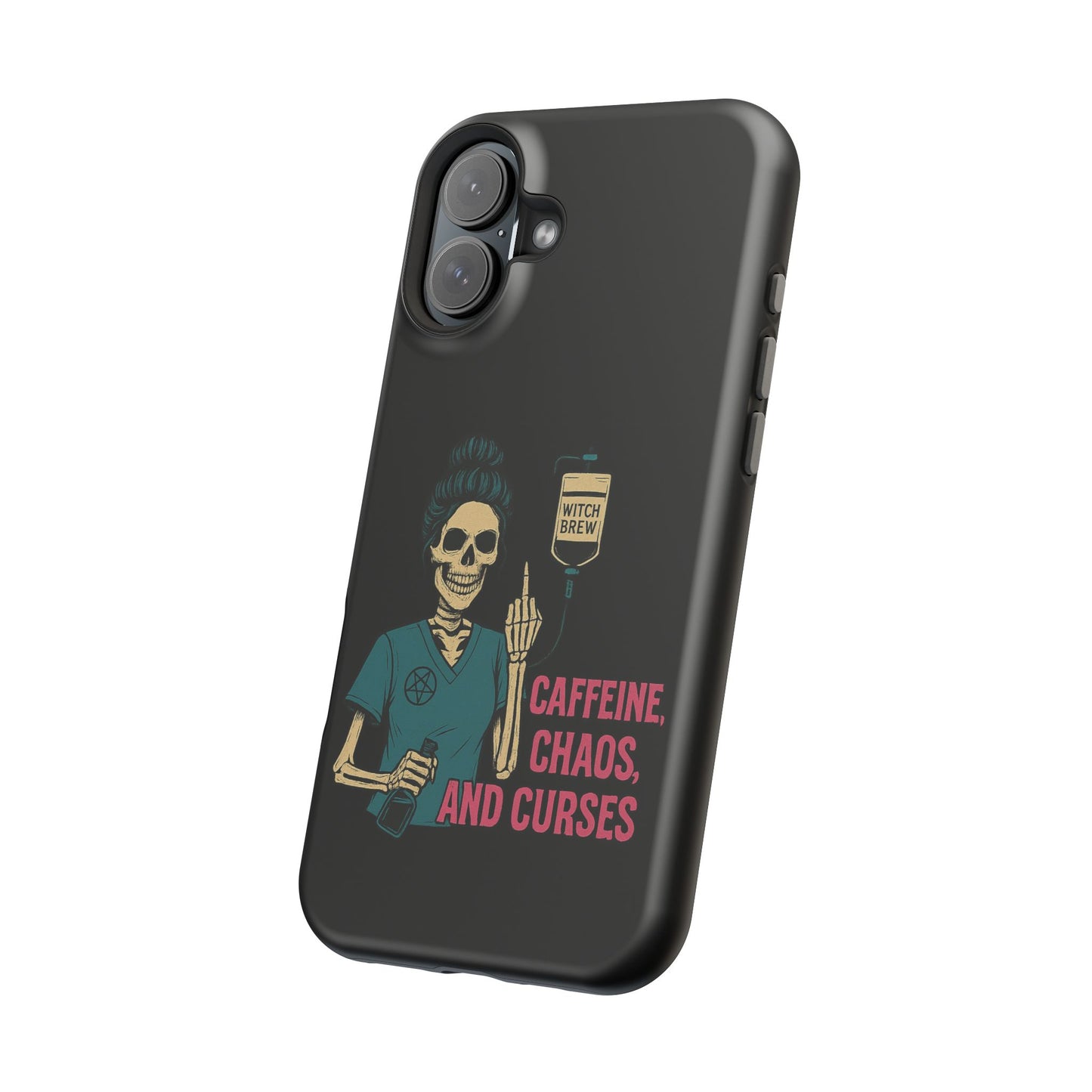 Caffeine Chaos Magnetic Phone Case, Halloween Gift, Witchy Accessories, Phone Cover, Spooky Style
