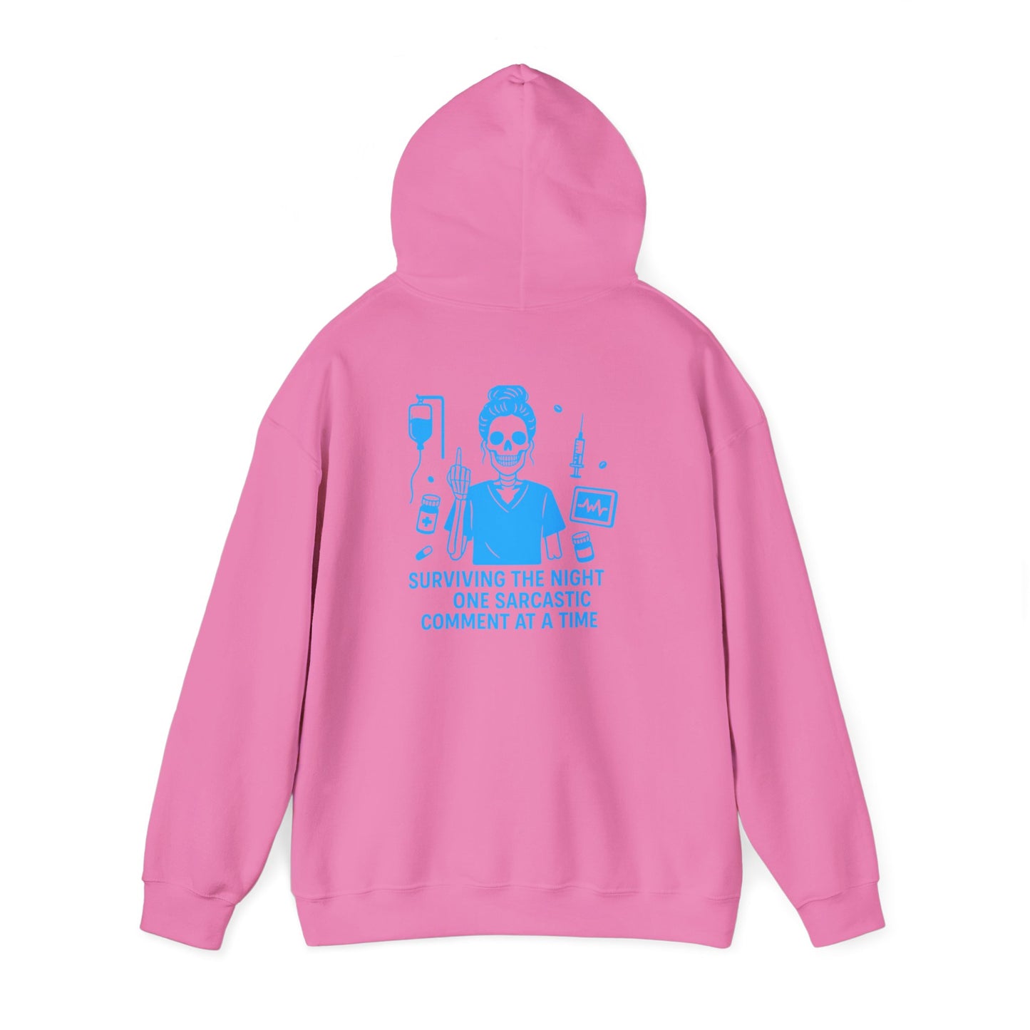 “Surviving the Night One Sarcastic Comment at a Time” – Sarcastic Nurse Hoodie