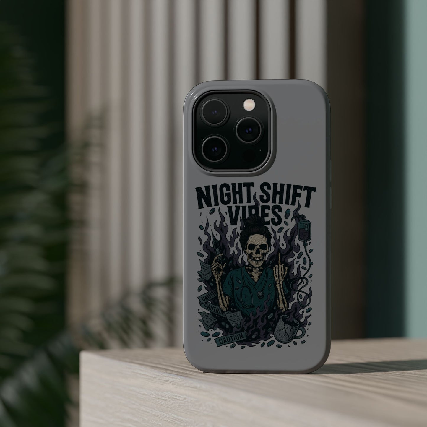 “Night Shift Vibes” – Bright & Chaotic Nurse Phone Case